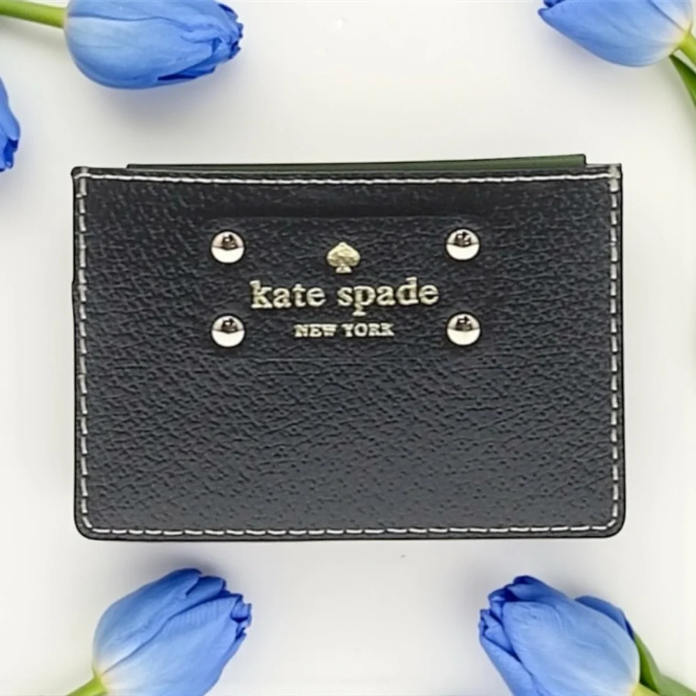 ♠️KATE SPADE♠️Black Wellesley Leather Card Holder with Gift Box/NWT